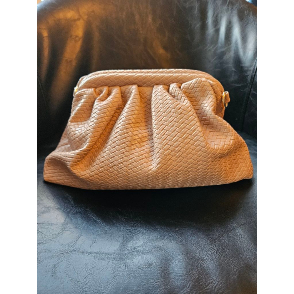 Women's Madison West Beige Boho Woven Clutch